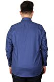 Mode XL Erkek Gömlek UKol Gabardin Çift Cep 20360 İndigo