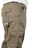 Mode XL Büyük Beden Erkek Keten Kargo Jogger Valencia 21911 Bej