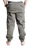 Mode XL Büyük Beden Erkek Keten Kargo Jogger Valencia 21911 Haki