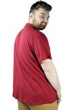 Mode XL T-Shirt Polo Yaka Cepli Klasik 20550 Bordo