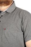 Mode XL Battal Beden Erkek Tshirt Polo Yaka Cepli Klasik Pike 20552 Antramelanj