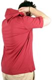 Mode XL Büyük Beden Oversize Tshirt Kapşon Basic 21115 Bordo