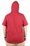 Mode XL Büyük Beden Oversize Tshirt Kapşon Basic 21115 Bordo