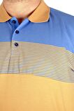 Mode XL Büyük Beden T-shirt Polo Striped 21327 Saks