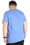 Mode XL Büyük Beden T-shirt Polo Striped 21327 Saks