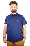 Mode XL Büyük Beden T-shirt Polo Cep Sup Basic 21557 İndigo