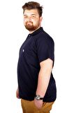 Mode XL Büyük Beden T-shirt Polo Cep Sup Basic 21557 Lacivert