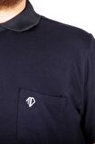 Mode XL Büyük Beden T-shirt Polo Cep Sup Basic 21557 Lacivert