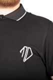 Mode XL Büyük Beden T-shirt Polo Cep Sup MD Basic 21555 Siyah