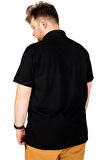Mode XL Büyük Beden T-shirt Polo Sea Voyage 21322 Siyah