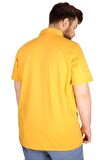 Mode XL Büyük Beden T-shirt Polo Cepli Lycra Pike MD 20554 Hardal