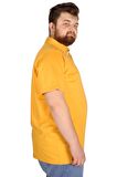 Mode XL Büyük Beden T-shirt Polo Cepli Lycra Pike MD 20554 Hardal