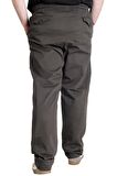 Mode XL Büyük Beden Pantolon Keten Jogger Milano 21913 Haki