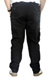 Mode XL Büyük Beden Pantolon Keten Jogger Milano 21913 Siyah