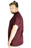 Mode XL T-Shirt Polo Yaka Cepli Klasik 20550 Mürdüm