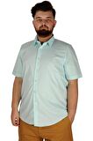 Mode XL Büyük Beden Erkek No Pocket Lycra Poplin 20353 Mint Yeşili