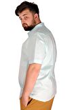 Mode XL Büyük Beden Erkek No Pocket Lycra Poplin 20353 Mint Yeşili