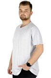 Mode XL Büyük Beden Tshirt V Yaka 20032 Grimelanj