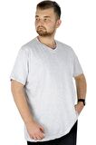 Mode XL Büyük Beden Tshirt V Yaka 20032 Grimelanj