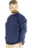  Mode Xl Erkek Sweatshirt Bisiklet Yaka Basic 20131 Indigo