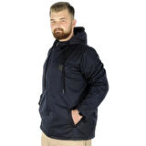  Mode Xl Büyük Beden Erkek Kapüşonlu Mont Waterproof Softshell 21235 Lacivert