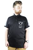 Mode XL Büyük Beden Erkek T shirt Polo Yale Crew 22308 Siyah