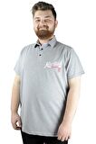 Mode XL Erkek T shirt Polo New York Throwback 22302 Gri Melanj