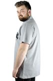 Mode XL Erkek T shirt Polo Skull 22304 Gri Melanj