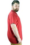 Mode XL Büyük Beden T shirt Polo Likralı Süprem Cepli 21558 Bordo