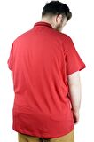 Mode XL Büyük Beden T shirt Polo Likralı Süprem Cepli 21558 Bordo