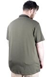 Mode XL Büyük Beden T shirt Polo Likralı Süprem Cepli 21558 Haki