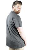 Mode XL Büyük Beden T shirt Polo Likralı Süprem Nakış 21554 Antrasit