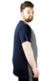 Mode XL Erkek T shirt Parçalı MD08 22134 Lacivert