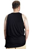 Mode XL Büyük Beden Erkek Tshirt Kolsuz Active 22131 Siyah