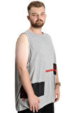 Mode XL Büyük Beden Erkek Tshirt Kolsuz Active 22131 Grimelanj