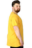 Mode XL Büyük Beden Tshirt Baskılı Flu 22152 Hardal