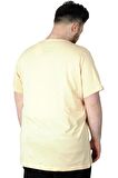 Mode XL Büyük Beden T-Shirt Baskılı Renovate 22157 Bej
