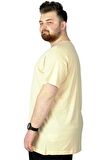 Mode XL Büyük Beden T-Shirt Baskılı Renovate 22157 Bej