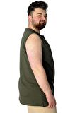 Mode XL Büyük Beden T-Shirt Kolsuz Choose Mode 22160 Haki