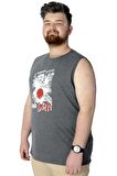 Mode XL Büyük Beden T-Shirt Kolsuz Summer Style 22162 Antramelanj