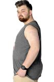 Mode XL Büyük Beden T-Shirt Kolsuz Summer Style 22162 Antramelanj