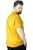 Mode XL Büyük Beden Gömlek Baskılı Play 22365 Hardal