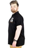 Mode XL Büyük Beden T-Shirt Polo Skipper Crew 22341 Siyah