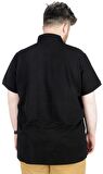 Mode XL Büyük Beden T-Shirt Polo Skipper Crew 22341 Siyah