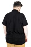 Mode XL Büyük Beden T-Shirt Polo MD500E 22342 Siyah
