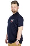Mode XL Büyük Beden T-Shirt Polo Design MX  22346 Lacivert