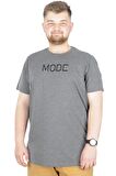 Mode XL Büyük Beden T-Shirt Bisiklet Yaka Mode 22180 Antramelanj
