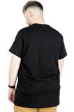 Mode XL Büyük Beden T-Shirt Bisiklet Yaka Norse 22182 Siyah