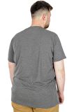 Mode XL Büyük Beden T-Shirt Bis Yaka Statue 22188 Antramelanj