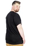 Mode XL Büyük Beden T-Shirt Bis Yaka Black Series 22189 Siyah